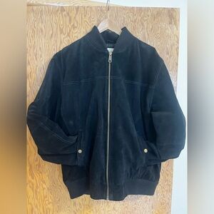 Navy blue suede men’s jacket
